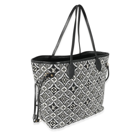 Louis Vuitton Black White Jacquard Since 1854 Neverfull MM