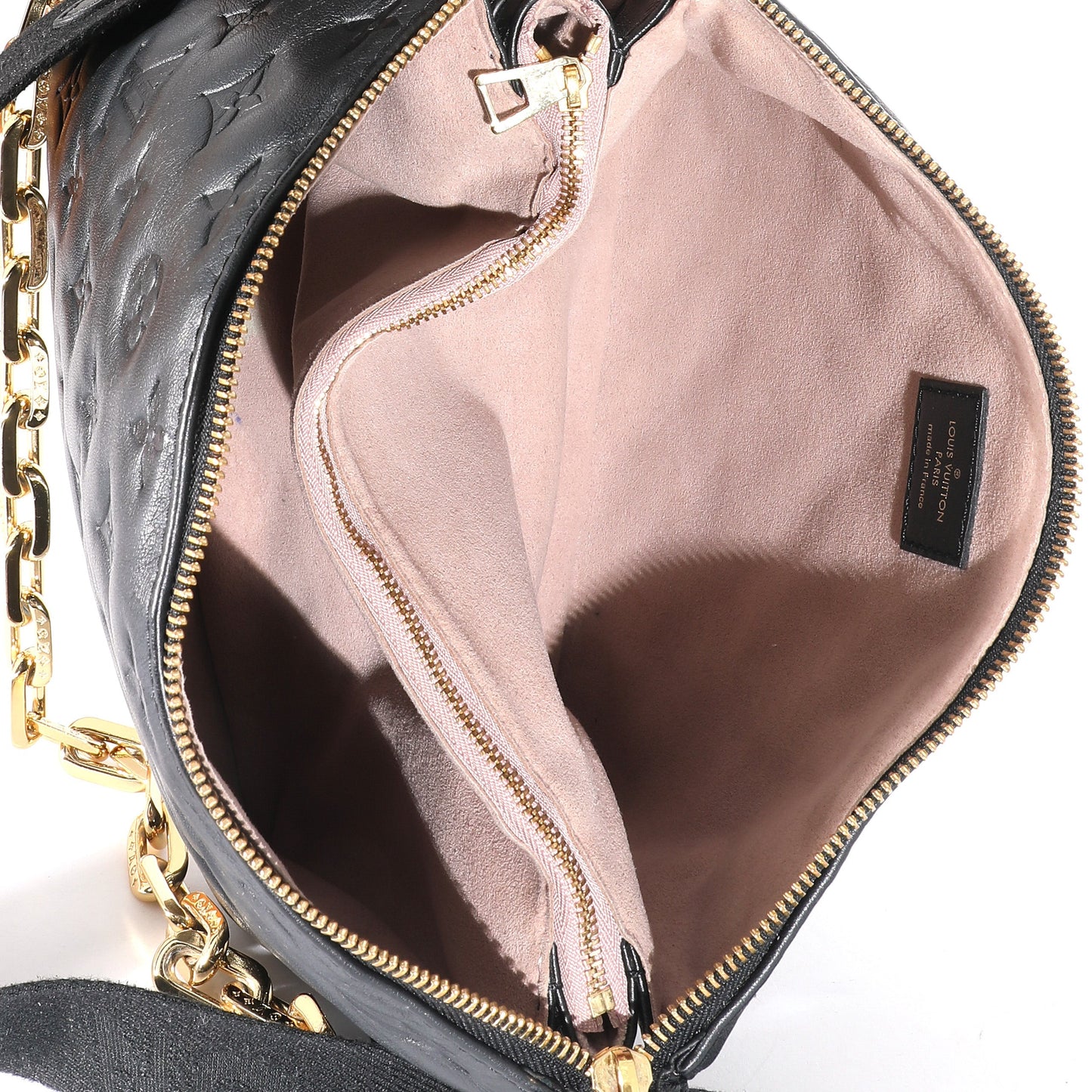 Louis Vuitton Louis Vuitton Black Monogram Embossed Puffy Lambskin Coussin PM