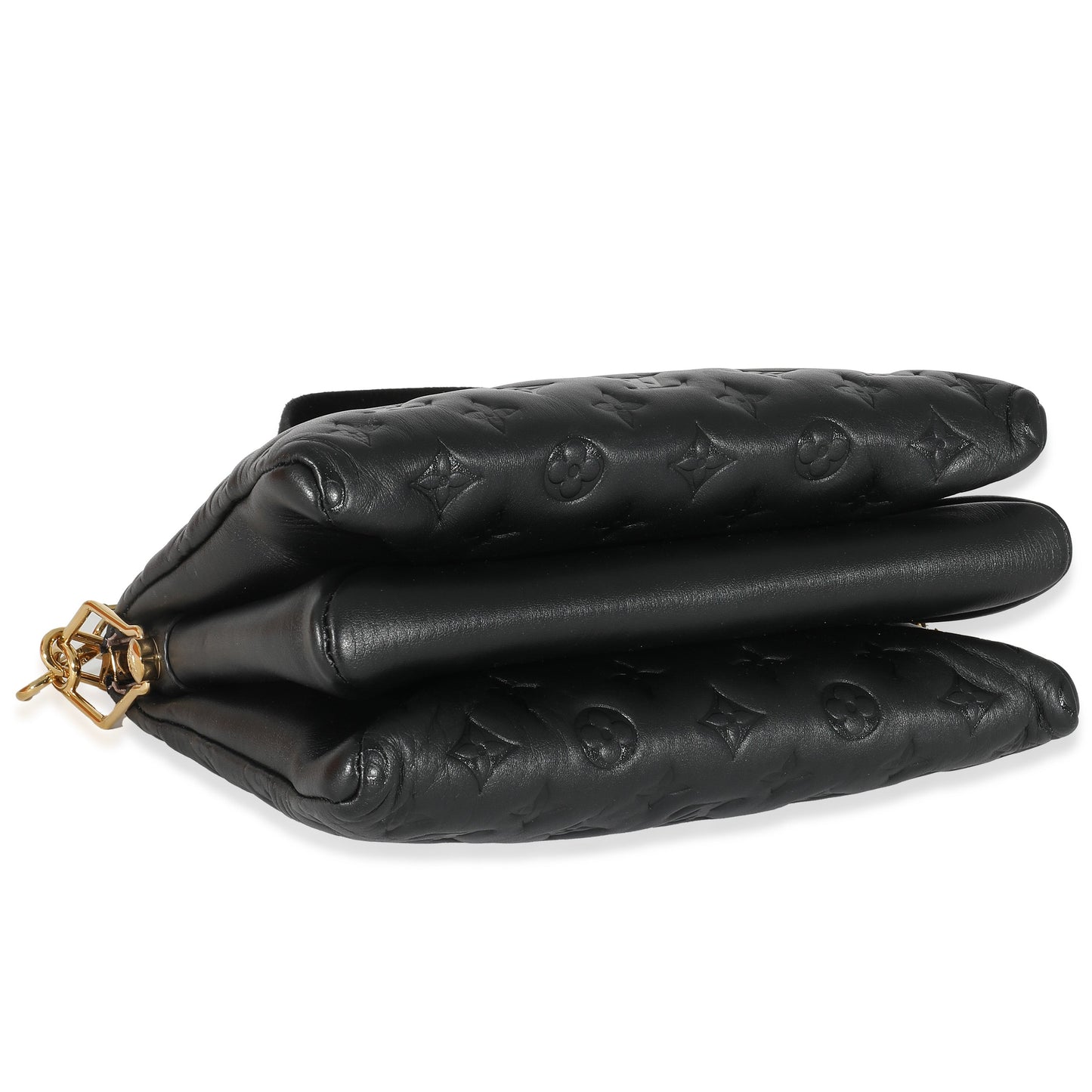 Louis Vuitton Louis Vuitton Black Monogram Embossed Puffy Lambskin Coussin PM