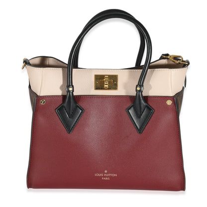 Louis Vuitton Louis Vuitton Bordeaux Calfskin Monogram Canvas On My Side MM