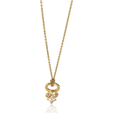 Louis Vuitton Louis Vuitton Blooming Strass Gold Plated Pendant Necklace