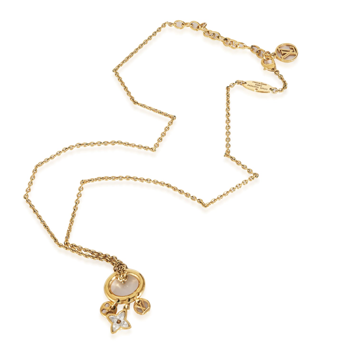 Louis Vuitton Louis Vuitton Blooming Strass Gold Plated Pendant Necklace