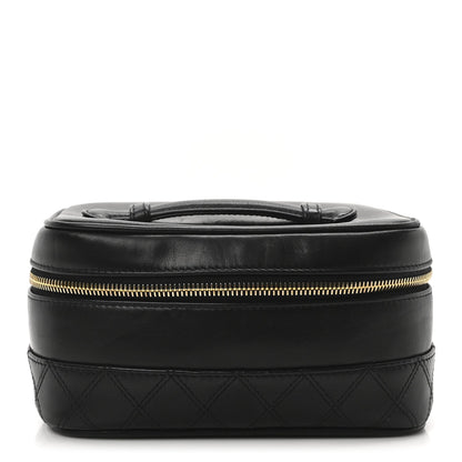 Amelia Lambskin Vanity Cosmetic Case Black