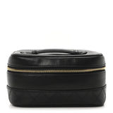 Amelia Lambskin Vanity Cosmetic Case Black