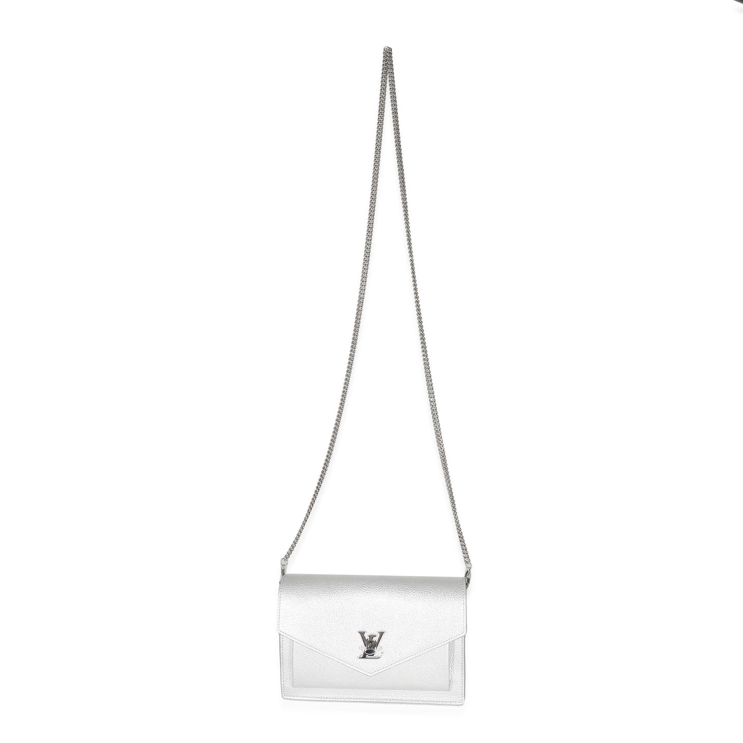 Louis Vuitton Louis Vuitton Silver Calfskin Mylockme Chain Pochette