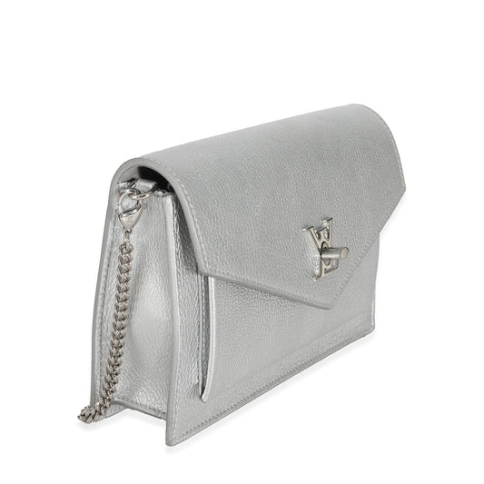 Louis Vuitton Louis Vuitton Silver Calfskin Mylockme Chain Pochette