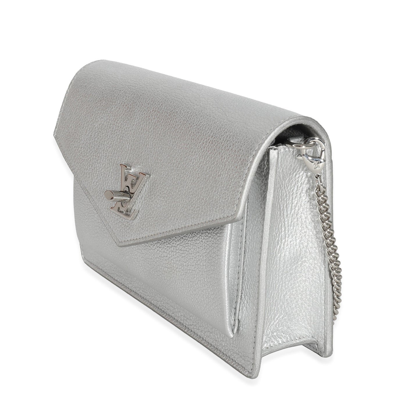 Louis Vuitton Louis Vuitton Silver Calfskin Mylockme Chain Pochette