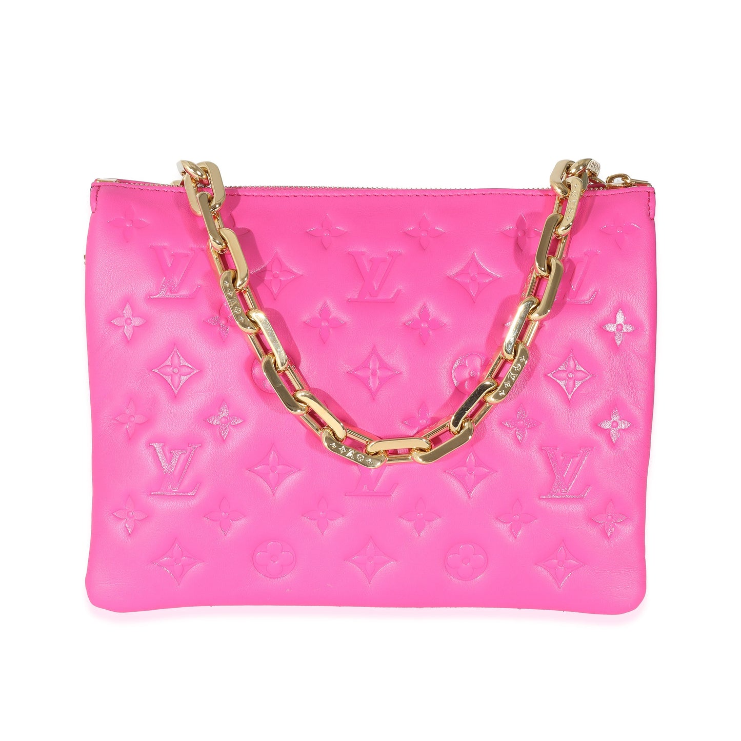 Louis Vuitton Louis Vuitton Pink Monogram Embossed Lambskin Coussin PM