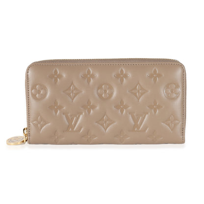 Louis Vuitton Louis Vuitton Taupe Monogram Embossed Lambskin Coussin Zippy Wallet