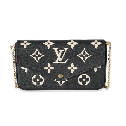 Louis Vuitton Louis Vuitton Black Beige Bicolor Giant Empreinte Félicie Pochette