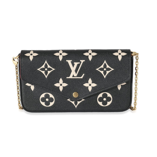 Louis Vuitton Louis Vuitton Black Beige Bicolor Giant Empreinte Félicie Pochette