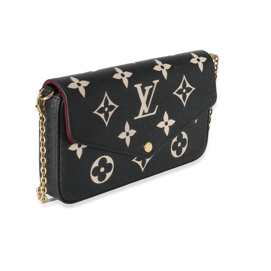 Louis Vuitton Louis Vuitton Black Beige Bicolor Giant Empreinte Félicie Pochette