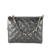Louis Vuitton Louis Vuitton Anthracite Lambskin Embossed Monogram Coussin PM