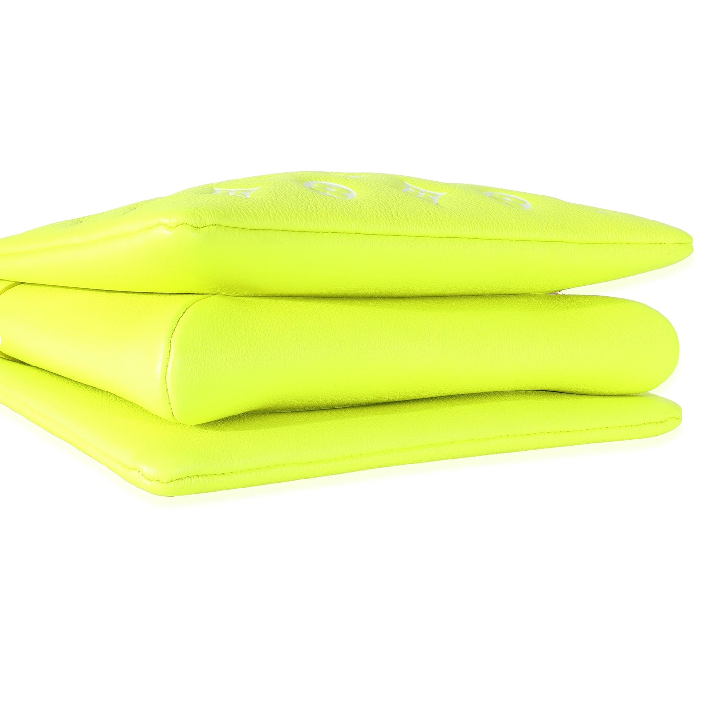 Louis Vuitton Louis Vuitton Fluorescent Yellow Calfskin Embossed Monogram LV Match Coussin PM