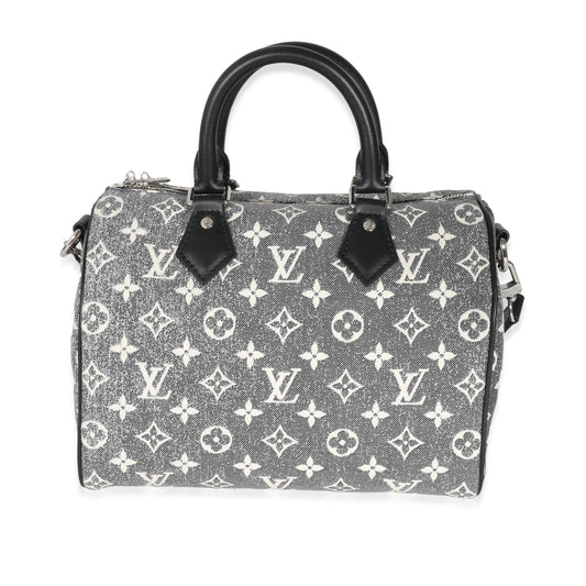 Louis Vuitton Louis Vuitton Black Monogram Denim Jacquard Speedy Bandouliere 25