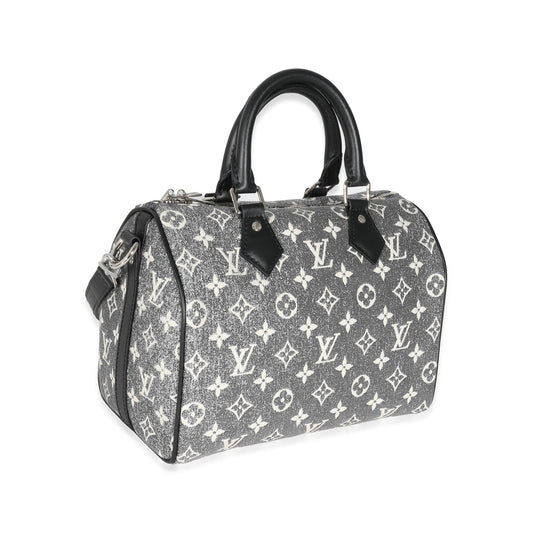 Louis Vuitton Louis Vuitton Black Monogram Denim Jacquard Speedy Bandouliere 25