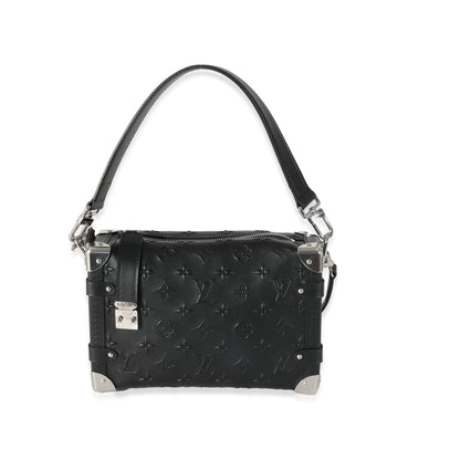 Louis Vuitton Louis Vuitton Black Debossed Monogram Calfskin Side Trunk MM