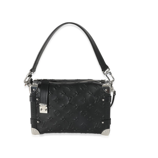 Louis Vuitton Louis Vuitton Black Debossed Monogram Calfskin Side Trunk MM