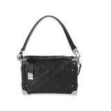 Louis Vuitton Louis Vuitton Black Debossed Monogram Calfskin Side Trunk MM