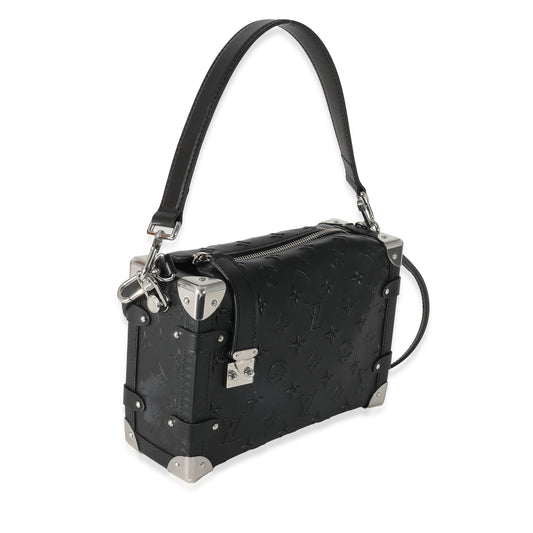 Louis Vuitton Louis Vuitton Black Debossed Monogram Calfskin Side Trunk MM