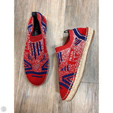 Shoes Luxury Designer By Prada In Blue & Red, Size: 7 (37)