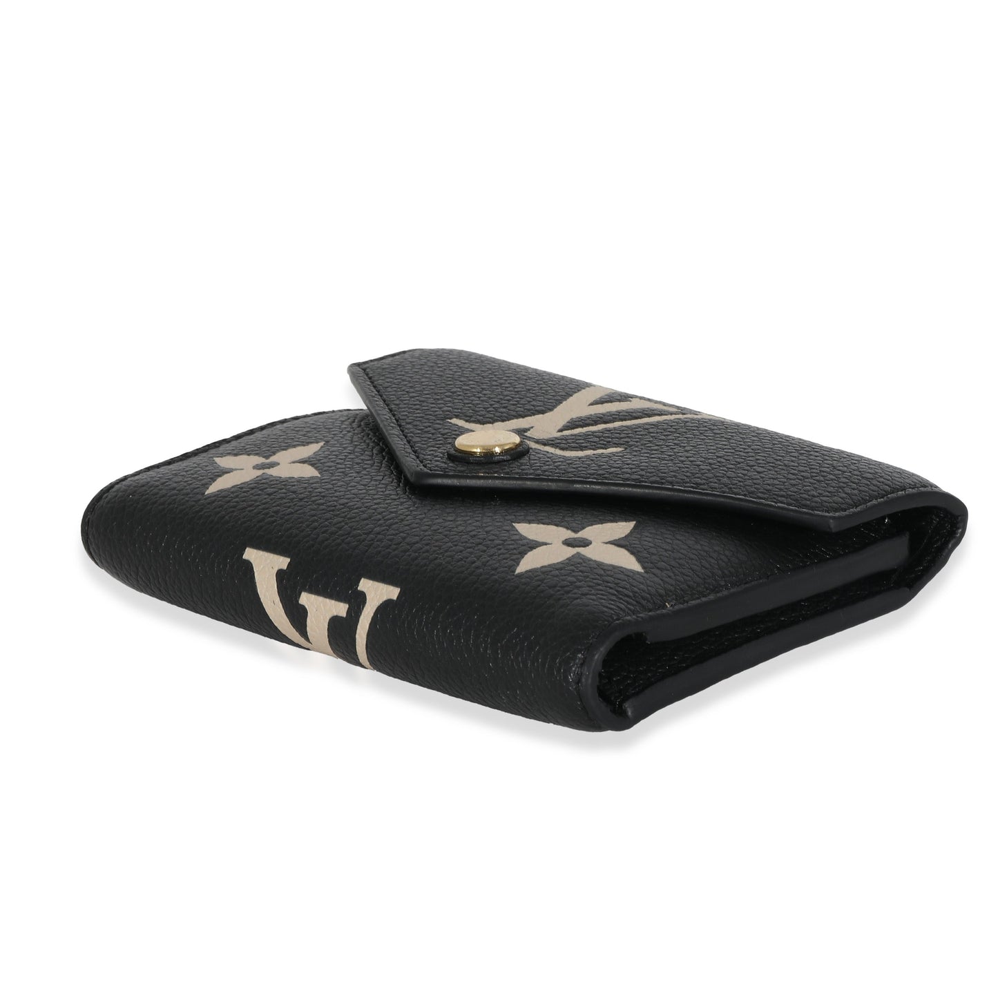 Louis Vuitton Black Beige Bicolor Giant Monogram Empreinte Victorine Wallet