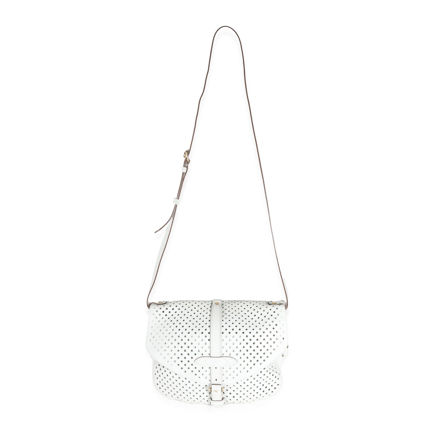 Louis Vuitton White Perforated Leather Sofia Coppola Flore Saumur