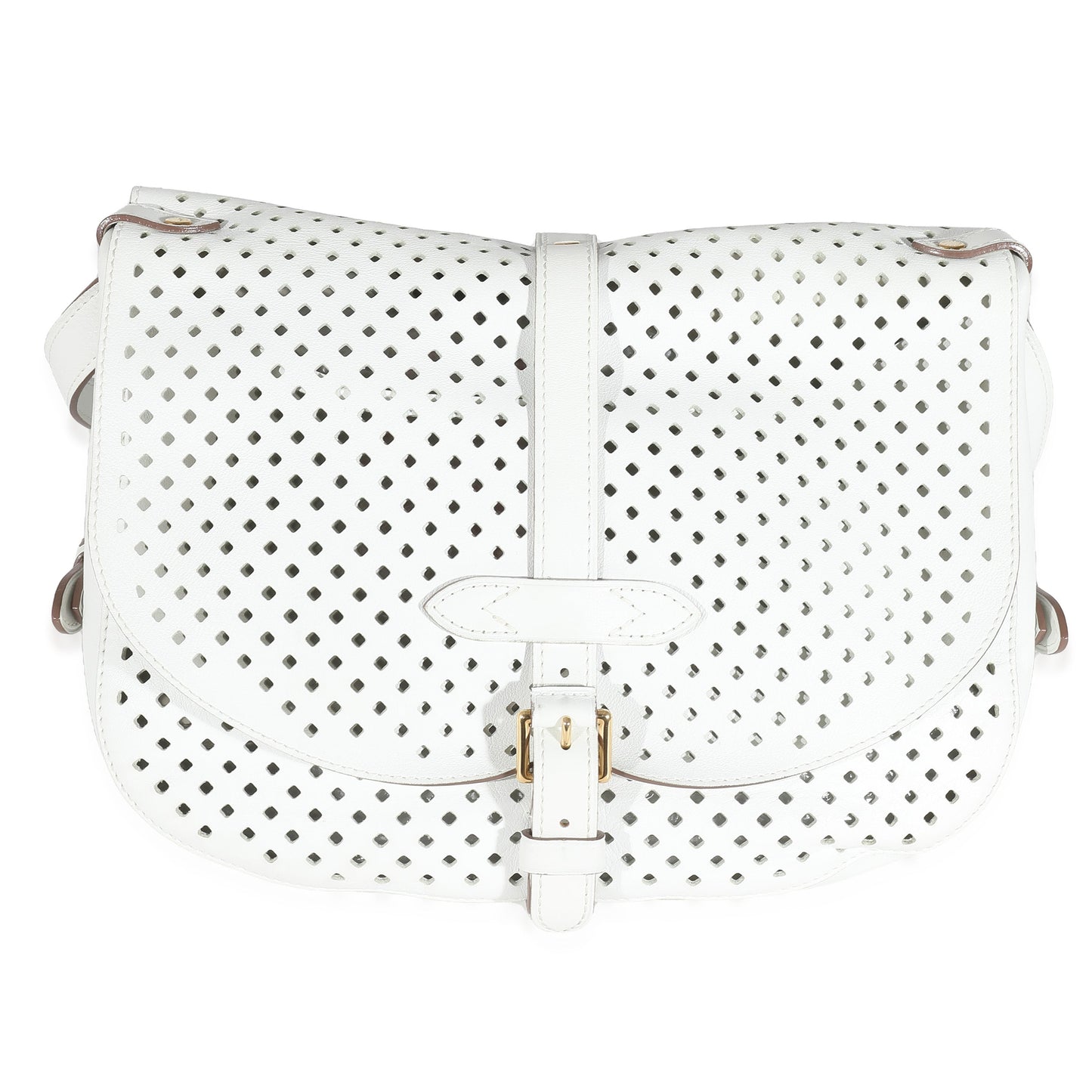 Louis Vuitton White Perforated Leather Sofia Coppola Flore Saumur