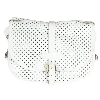 Louis Vuitton White Perforated Leather Sofia Coppola Flore Saumur