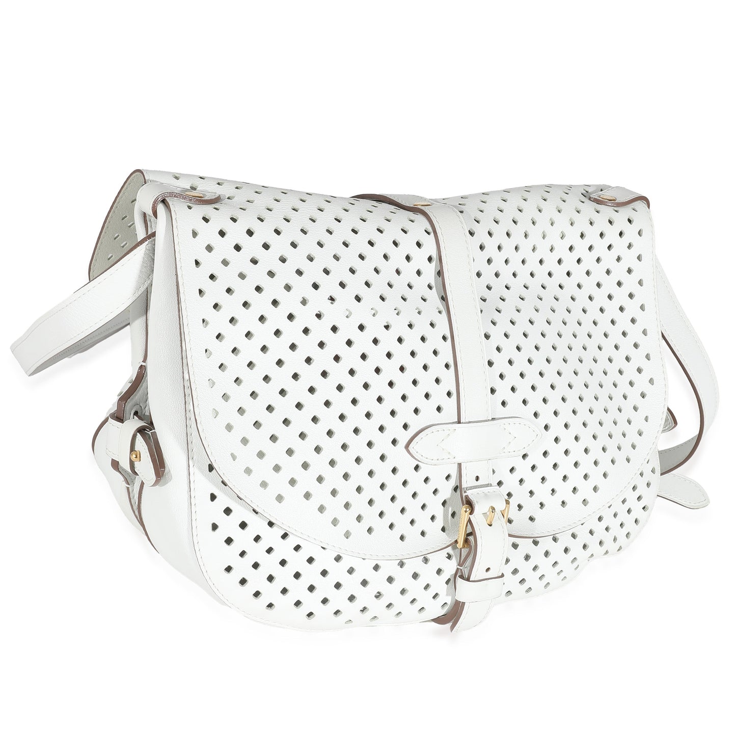 Louis Vuitton White Perforated Leather Sofia Coppola Flore Saumur