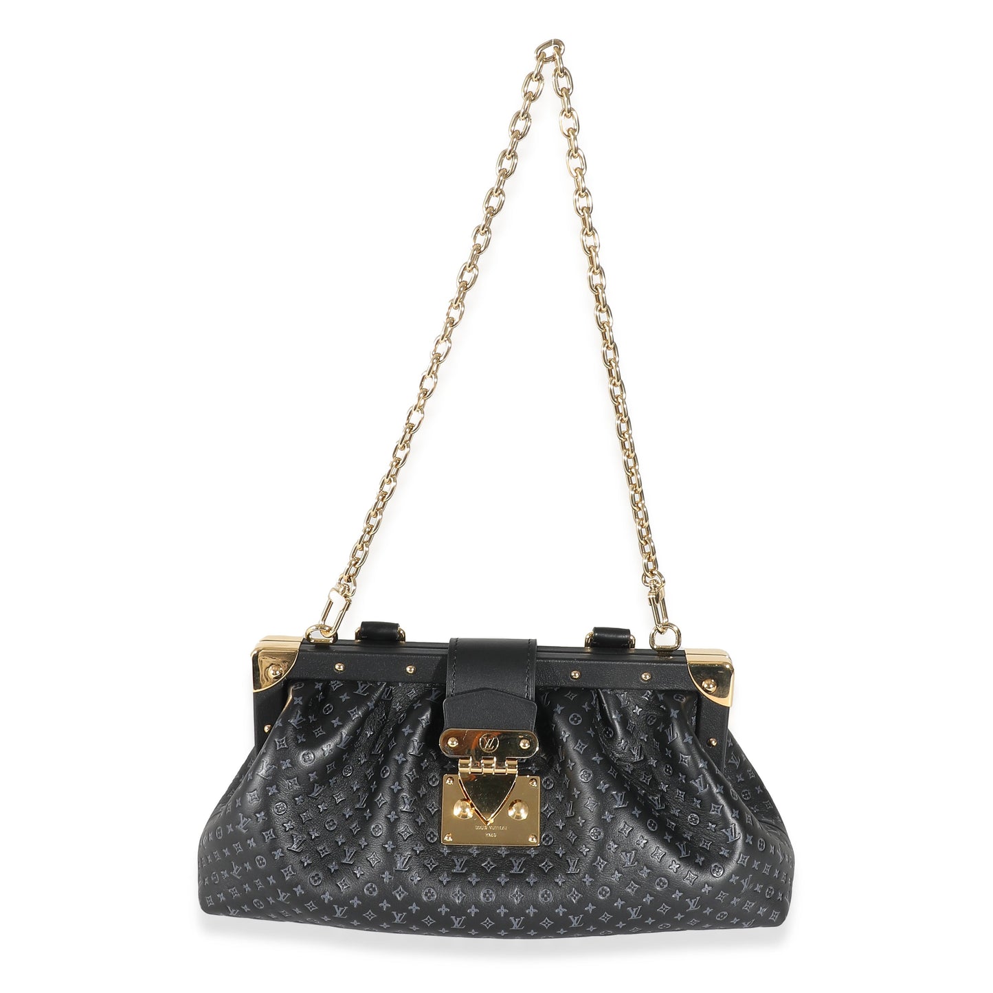 Louis Vuitton Black Embossed Calfskin Nanogram Clutch