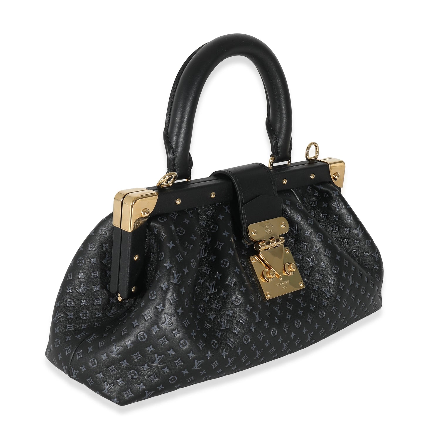 Louis Vuitton Black Embossed Calfskin Nanogram Clutch