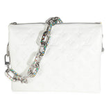 Louis Vuitton x YK White Monogram Embossed Puffy Lambskin Coussin PM