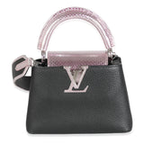 Louis Vuitton Louis Vuitton Black Taurillon Pink Python Mini Capucines