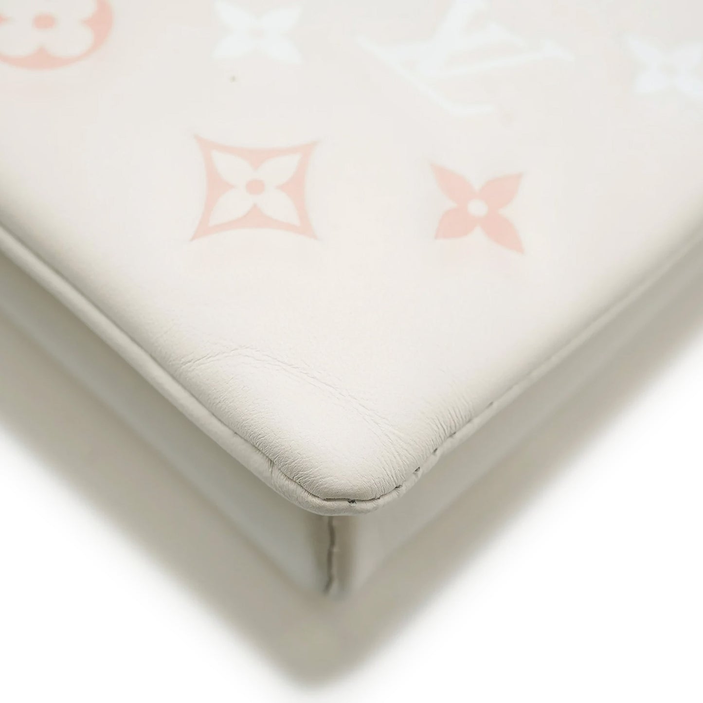 Louis Vuitton Natural Creme Lambskin Embossed Monogram Coussin PM
