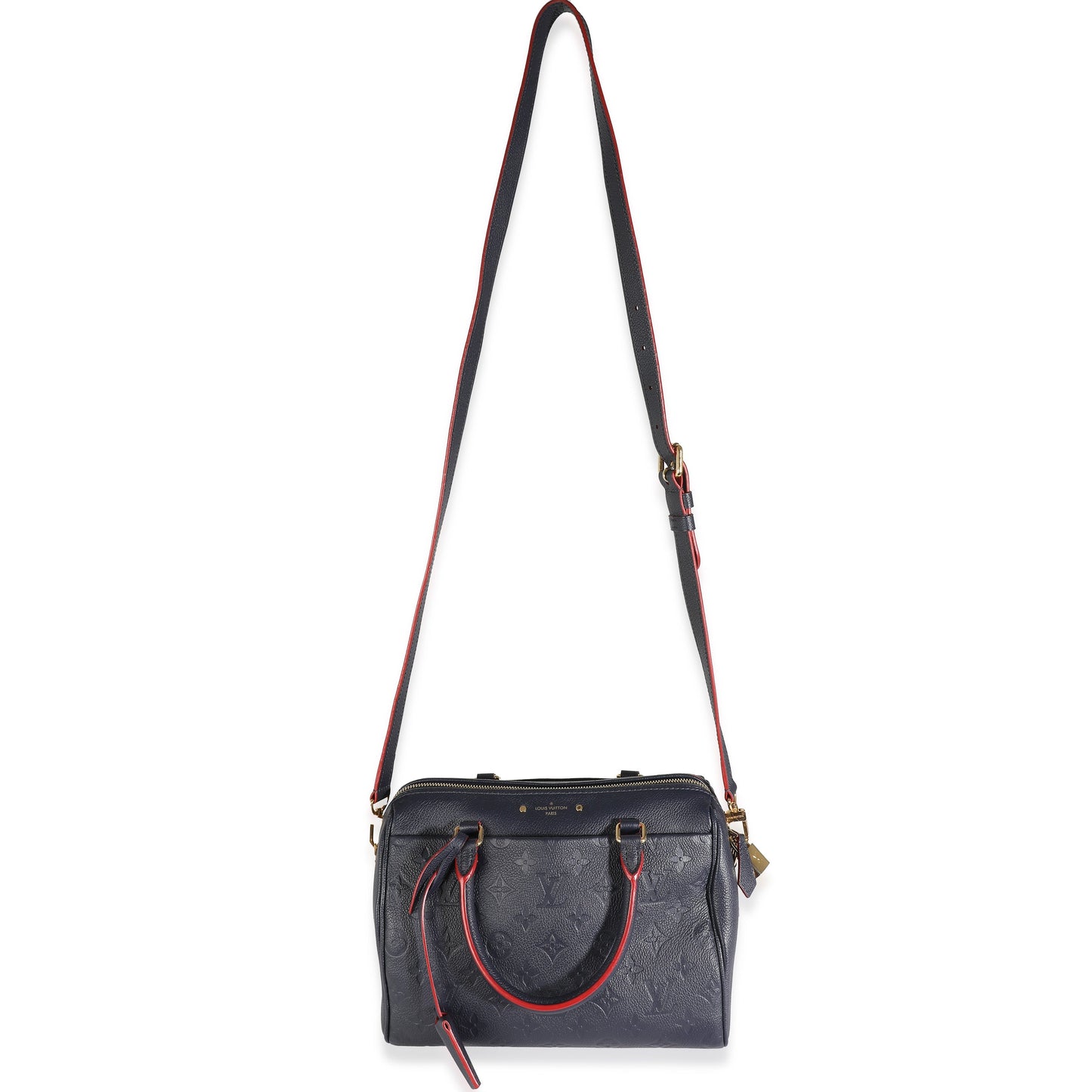 Louis Vuitton Marine Rouge Monogram Empreinte Speedy Bandouliere 25
