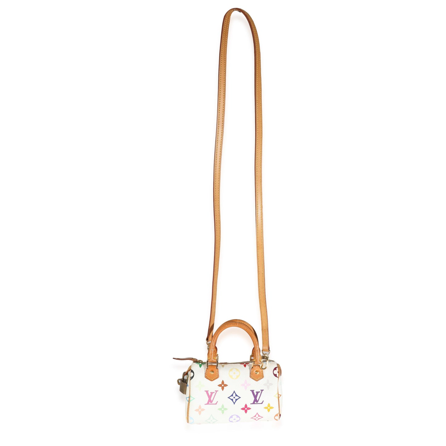 Louis Vuitton Louis Vuitton x Takashi Murakami White Multicolor Monogram Canvas Nano Speedy