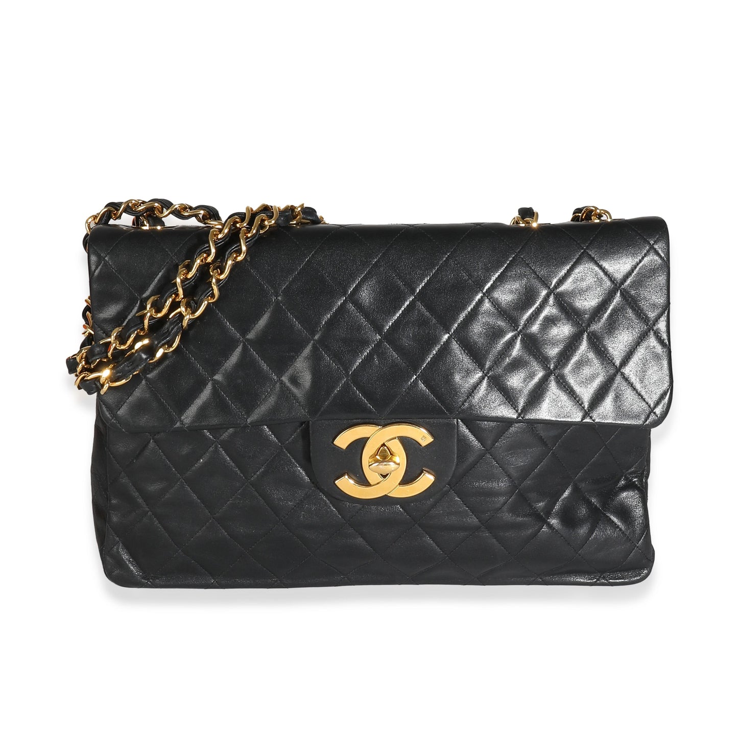 Chanel  24K Black Quilted Lambskin Maxi XL Flap Bag