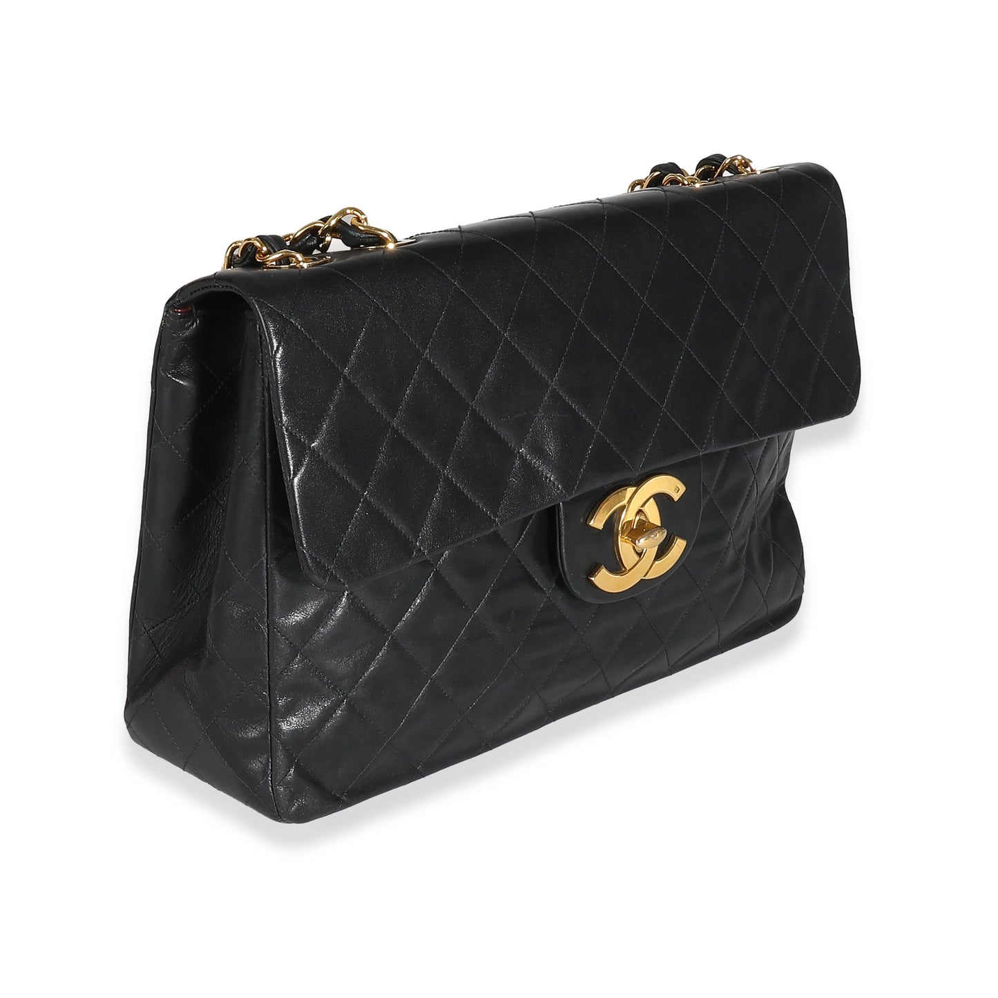 Chanel  24K Black Quilted Lambskin Maxi XL Flap Bag