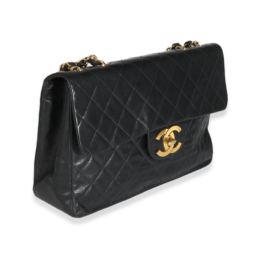 Chanel  24K Black Quilted Lambskin Maxi XL Flap Bag