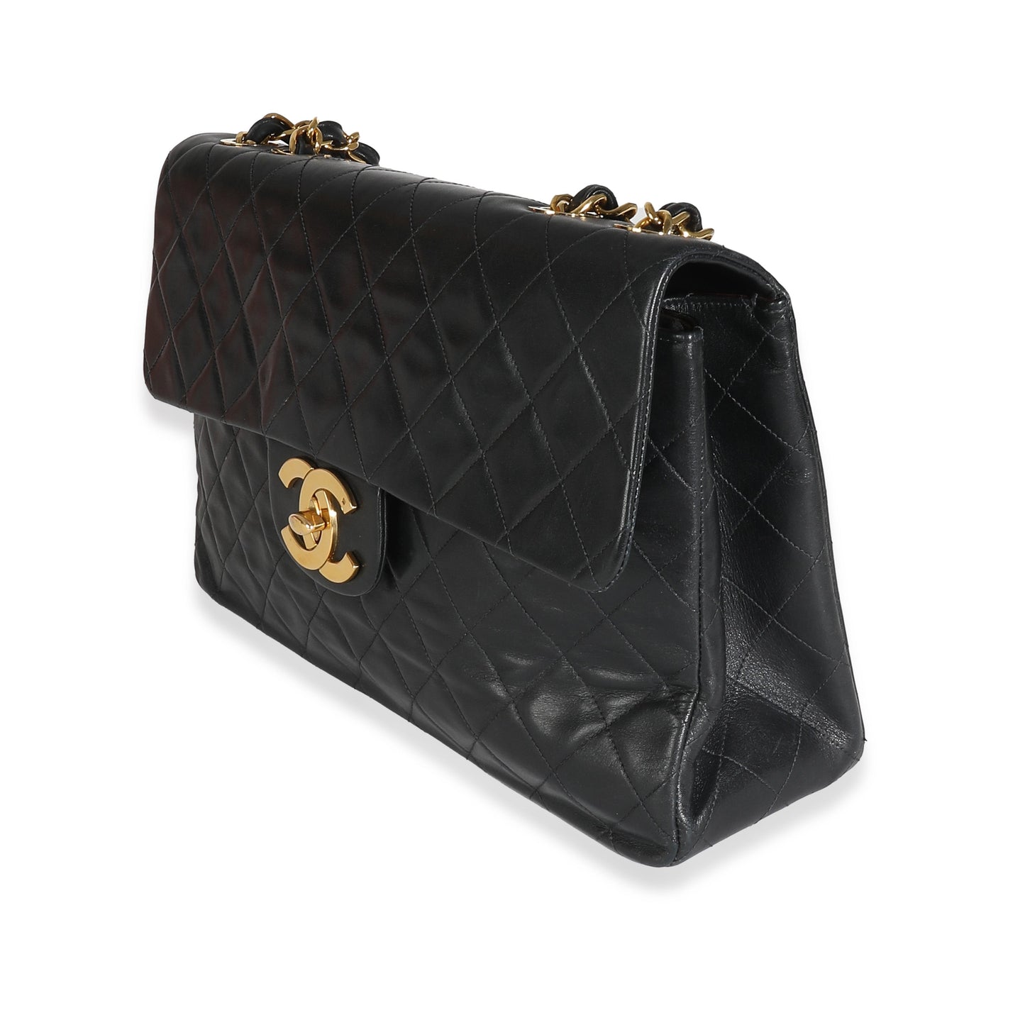 Chanel  24K Black Quilted Lambskin Maxi XL Flap Bag