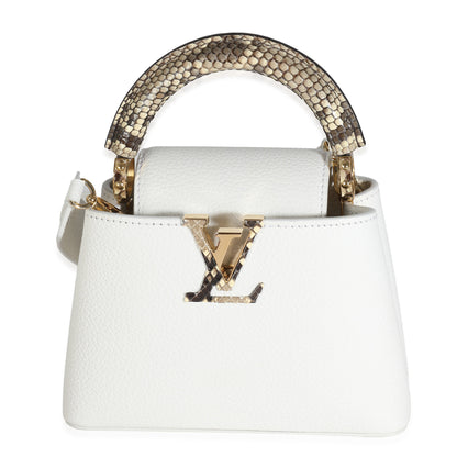Louis Vuitton Python White Taurillon Mini Capucines