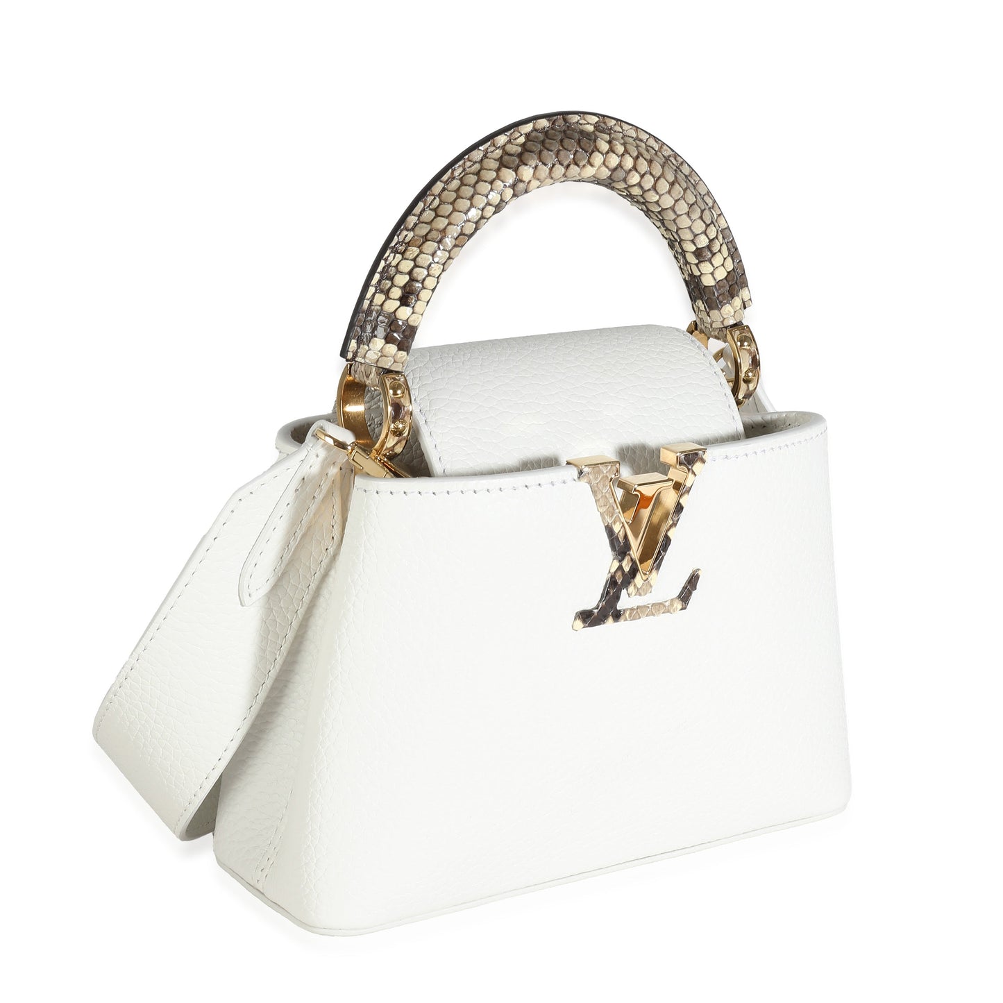 Louis Vuitton Python White Taurillon Mini Capucines