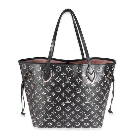 Louis Vuitton Black Pink Monogram Canvas Fall For You Neverfull MM