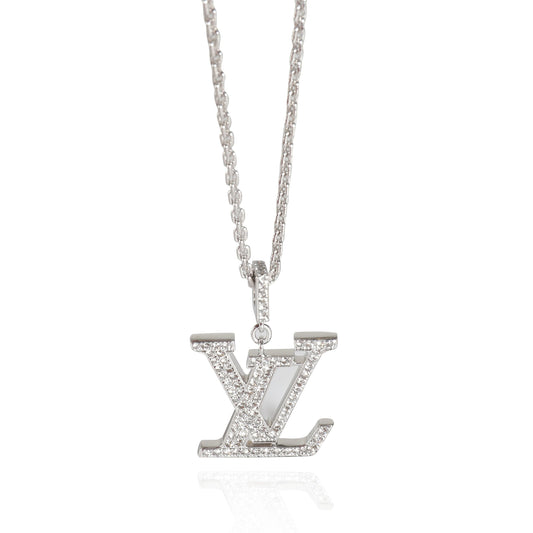 Louis Vuitton Idylle Blossom Pendant in 18k White Gold 0.3 CTW