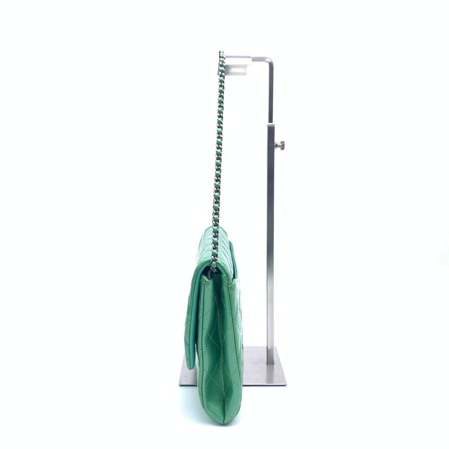 Chanel Envelope Clutch with Chains 2013 Shoulder Bag Apple Green Patent Leather
