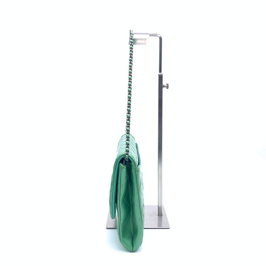 Chanel Envelope Clutch with Chains 2013 Shoulder Bag Apple Green Patent Leather