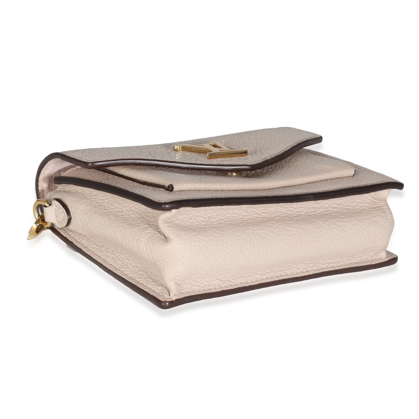 Louis Vuitton Greige Calfskin Mini MyLockMe Chain Pochette
