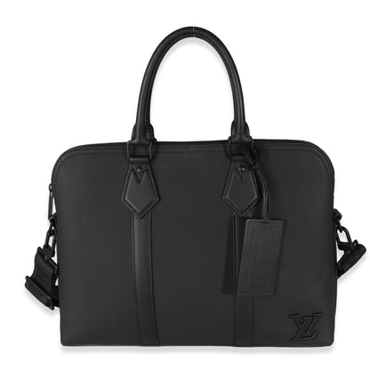 Louis Vuitton Black Calfskin Aerogram Takeoff Briefcase