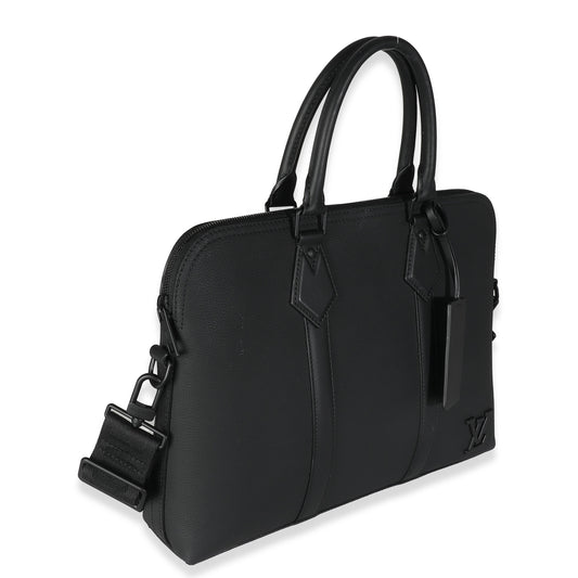 Louis Vuitton Black Calfskin Aerogram Takeoff Briefcase